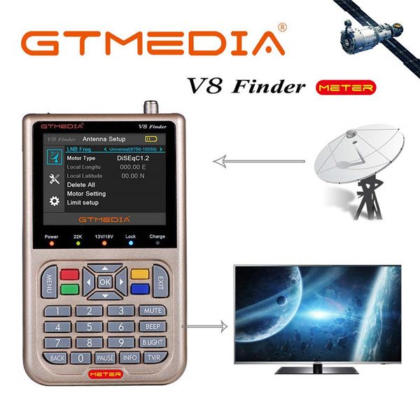 V8 Finder Meter Satfinder Digital Satelite Finder DVB S / S2 / S2X HD 1080P Receptor TV Receptor Receptor SAT Decoder Location Finder
