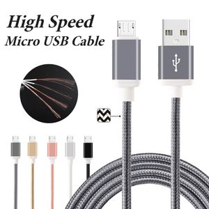 Tipo C Cable de carga USB Tela trenzada Línea de nylon 1M / 3FT 100CM Cooper Data Sync Cable de carga rápida de alta velocidad para teléfonos inteligentes Samsung Huawei 100pcs / opp bag