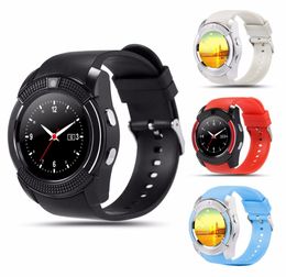 V8 Smart Watch Bluetooth Watches Android con cámara 03M MTK6261D DZ09 GT08 Smartwatch para Apple Android DHL8461403