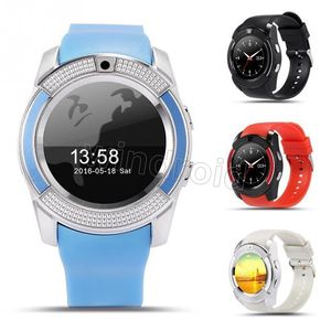 V8 Smart Watch Bluetooth horloges Android met 0.3m Camera MTK6261D DZ09 GT08 SmartWatch voor Android-telefoon met retailpakket 8 kleuren