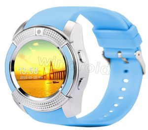 V8 Smart Watch Bluetooth Relojes Android con cámara 03M MTK6261D DZ09 GT08 Smartwatch para teléfono Android con paquete minorista Chea6448618