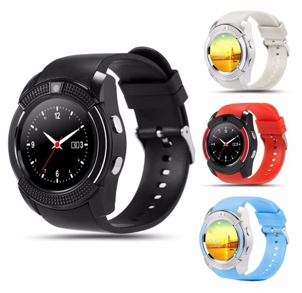 V8 Smart Watch Bluetooth Watches Android avec caméra 03m MTK6261D DZ09 GT08 Smartwatch pour le téléphone Android Apple DHL3829854