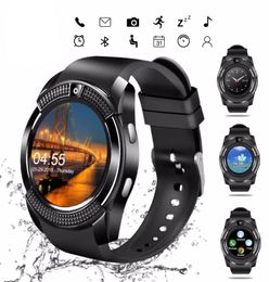 V8 SmartWatch homme femmes Bluetooth Smartwatch écran tactile montre-bracelet avec caméra fente pour carte SIM étanche montre intelligente DZ09 X6 VS9997059