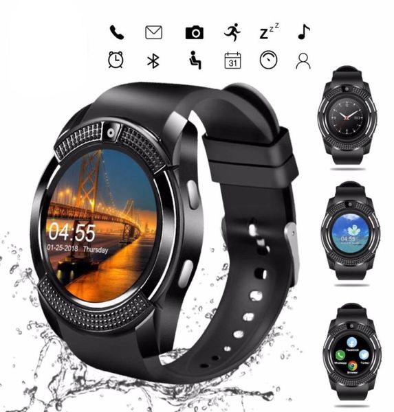 V8 SmartWatch Hombre Mujer Bluetooth Smartwatch Reloj de pulsera con pantalla táctil con cámara Ranura para tarjeta SIM Reloj inteligente resistente al agua DZ09 X6 VS9997059