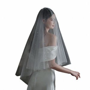 V852 EXQUISITE MARIAGE BRIDAL VEILLE BLANC PLAIR PLAINE TULE DE TOUTERIE SQUINES CHILIES FINGERIP BRIDES VEILS FEMMES MARIAGE ACTORIES X3B1 #