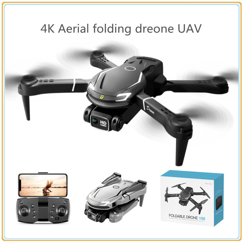 Drone V88 con fotocamera 4K HD doppia fotocamera fotografia aerea pieghevole a quattro assi fotografia con drone con batteria del modulo drone