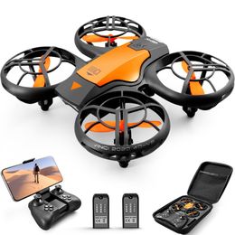 V8c Drone met 720P HD-camera voor volwassenen en kinderen FPV real-time video, 2 modulaire batterijen en opbergtas, oranje