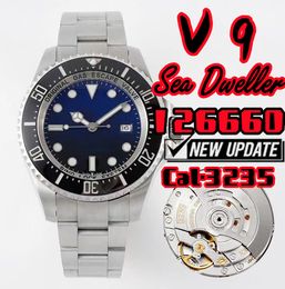 v9 m126600 Sea Dweller Luxury Men's Watch 3235 Mouvement mécanique en acier inoxydable 904L 44mm, loisirs d'affaires montre de plongée lunette en céramique un
