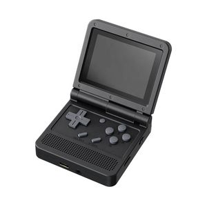 Console de jeu portable V90 Consoles de jeux rétro à clapet de 3 pouces Batterie rechargeable intégrée Système de lecteur vidéo de jeu de style portable avec étui noir 16 Go 64 Go