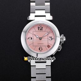 V9F 35mm W31074M7 A2892 Automatische Womens Horloge Roze Wijzerplaat Roestvrijstalen Armband Dames Horloges Hello_Watch HWCR G12C (1)