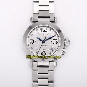 V9F Latest Lady Watch PA0013 A2892 modificar Cal.049 Automático VPH 28800 35.25MM Esfera blanca Zafiro 316L Pulsera de acero inoxidable eternidad Super versión Relojes para mujer