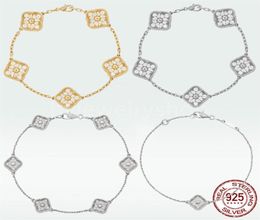 Vac 4 trevo de quatro folhas designer pingente corrente pulseira colares de luxo brinco vintage 925 prata esterlina 18k ouro amarelo 9033189