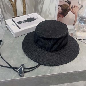 Chapeau seau de vacances pour femme homme Designer chapeaux de soleil avec bande réglable lettre luxe parasol Casquette noir bleu Denim casquettes
