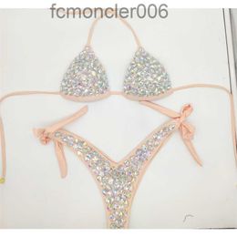 Vacances Diamond Bikini Set Maillots de bain Crystal Maillot de bain Sexy Femmes Biquini Bling Stones Maillot de bain 210629 EID3