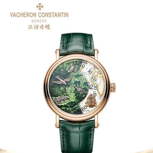 VacherinConstantinns Mouvement automatique Overseas Qualité supérieure La série Tiers d'Art de ZF Factory rend hommage aux explorateurs naturalistes5TN0