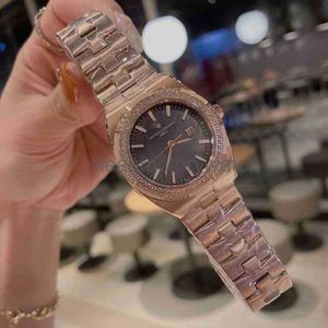 Vacherx Constantins Reloj de lujo para mujer con incrustaciones de diamantes en oro rosa y banda de acero importada de la serie Cross the World Relojes de pulsera impermeables de diseñador de alta calidad