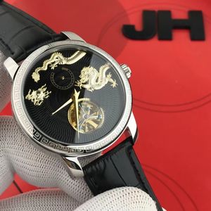 Vacherx Constantins Dragon Zhonghua Machine entièrement automatique pour hommes Trésor Tout nouveau tourbillon Corps en acier raffiné Profitez de la beauté de la Chine Montre de haute qualité