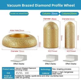 Vacuüm geslepen diamantprofiel slijpwiel voor kwartsstenen aanrecht terugronde bodem trimmenslijpkop schurend gereedschap gereedschap