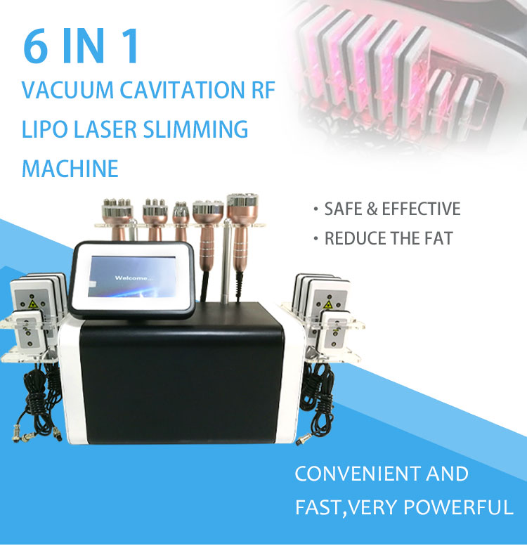 Vakuumkavitation RF Body Slimming Beauty Machine ökar Muskeln 6 I 1 Lipo Laser 80K Ansiktsskinn Lyft Fett Explode Instrument