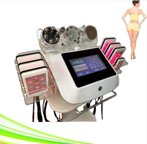 sistema de cavitación al vacío máquina de adelgazamiento por cavitación láser lipo portátil 6 en 1 blanco galvánico bio ems esculpir la cara y el cuerpo equipo de cavitación lipolaser rf