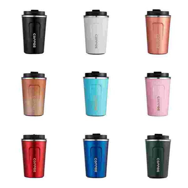 Tasse à café Tasses Thermos en acier inoxydable Tasses 16 couleurs Bouteille d'eau de haute qualité Vide créatif Hommes et femmes Portable Voiture LLS119-WLL