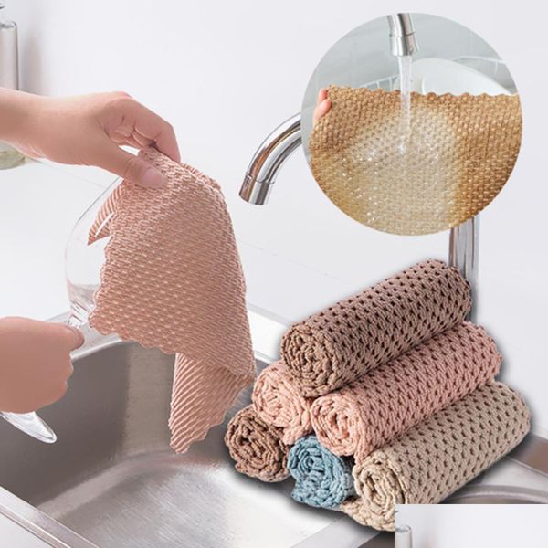 Accesorios de piezas de vacío Anti-grasa Wi Rags Cocina Eficiente Súper absorbente Microfibra Paño de limpieza Hogar Lavado Plato Drop Deli DH94T