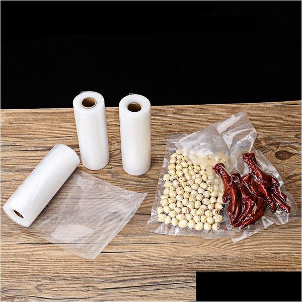 Sacs de scellement sous vide 5M / Roll Food For Vac Storage Meal Prep Sous Vide Kitchen Packer Vacum Bag Bpa- 8X16.4 Jk2101Xb Drop Delivery Home Dhost