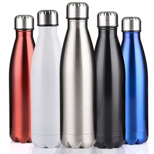 Bouteilles d'eau sous vide à Double paroi isolée en forme de Cola, en acier inoxydable de 500ml, flacons de voyage pour Sport, Camping et voyage