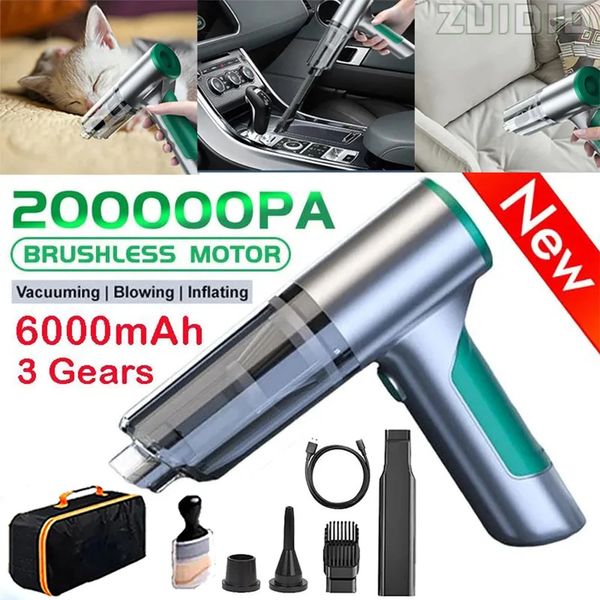 Aspirateurs 200000Pa aspirateur de voiture sans fil Portable Machine de nettoyage à main pour accessoires électroniques à la maison 231023