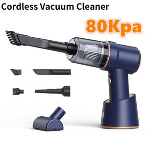Vacuums 80000Pa Car Vacuum Cleaner Carregamento Sem Fio Comprimido 2 em 1 Soprador de Ar Espanador de Mão de Alta Potência para Escritório Doméstico 230621