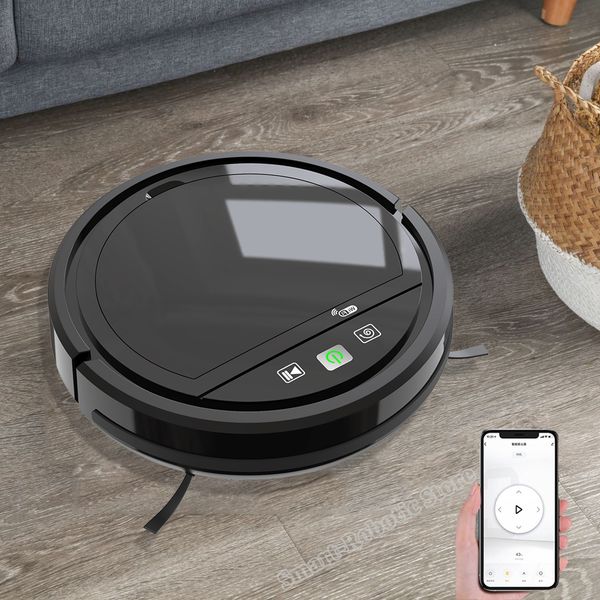 Aspirateurs Robot Aspirateur APP Wifi Alexa Control 2500Pa Aspiration 90min Temps de travail 3C Li-Battery Moteur sans balais à faible bruit pour cheveux 230714