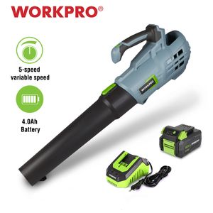 Aspirateurs WORKPRO 20V 4.0Ah Batterie Souffleur de feuilles sans fil Alimenté par souffleur Balayeuse pour l'entretien de la pelouse Nettoyage de la cour Chargeur rapide inclus 230628