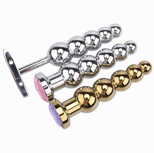 Le vagin stimule le bouchon de bout de la prostate massage anus perles en aluminium en alliage en alliage anal en métal avec 5 balles toys sexuels pour hommes et femmes gay5417219