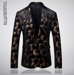Vaguette Leopard Pattern imprimé Blazer Hombre Blazer Animal Print Mens Mens Jackets Fashion for Men Stage Wear Coats5663144