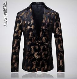 Vaguelette Leopardo Patrón impreso Blazer Hombre Blazer Animal impreso Mensas Moda de escenario Moda para hombres Desgaste escenario CAPS5663144