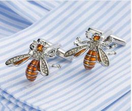 Vagula Nuevo esmalte de abejas enlaces Men Camisas francesas Gemelos creativos de latón 3966890456