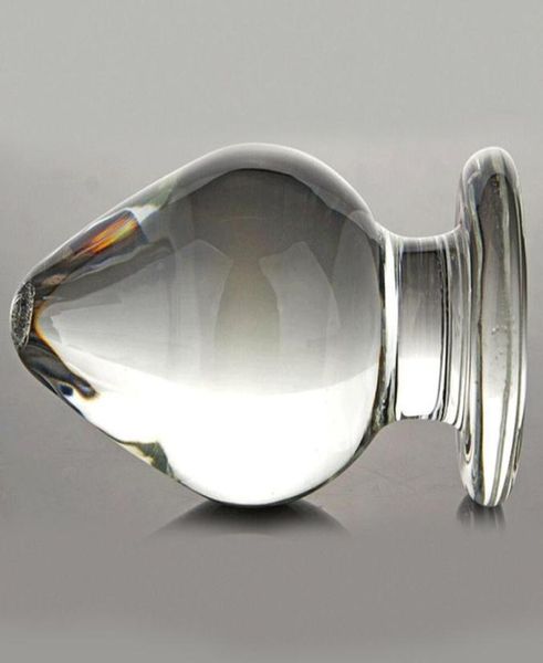 VAHPPY1 pièce Extra Large Tête Énorme Verre Anal Plugs Gspot Cristal Anal Plug Bomb Plug Super Grande Taille Pyrex Verre Anal sex toys Y4927164
