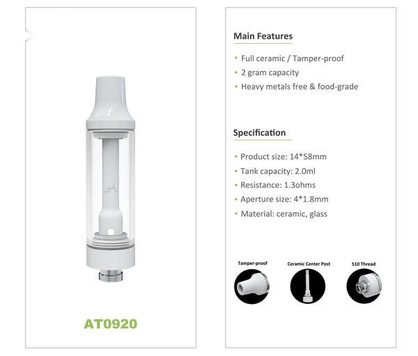 Valedna dispositif de vapotage vide vente chaude stylo vapoteur jetable e-cigare cartouche vide Pod Hhc dispositif d'atomiseur d'huile épaisse AT0920