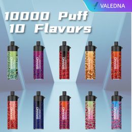 Valedna Vapes 18 ml 850 mAh Batterie Nic 0 % 2 % 5 % Vapeur 9000 Cigarettes électroniques jetables Vapes Cigs électroniques rechargeables sans fuite 9k Puff