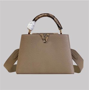 Valentine Bag Designer Bolsas bolsos para el hombro Mujer bolsos de moda Capucines Gran capacidad Piel de cocodrilo Classic Metal Real Cuero 3 piezas 962