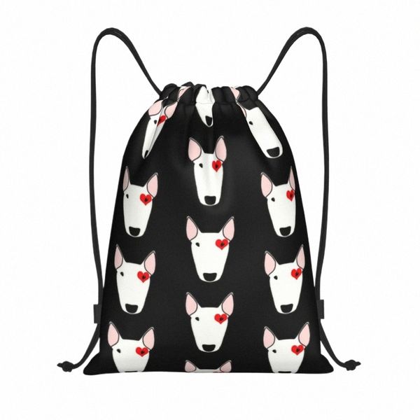 Saint-Valentin Bully Dog Sac à dos avec cordon de serrage Sac de sport pour hommes Femmes Bull Terrier Puppy Training Sackpack 81fQ #