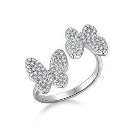 Ring Valentine First Choice pour les cadeaux de vacances importants Anneau argenté avec des bijoux en argent papillon avec commun vanly