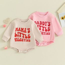 Saint Valentin bébé vêtements nouveau-né bulle combinaison enfant en bas âge col rond sweat bébé mignon T-shirt 240116