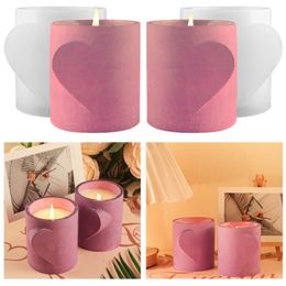 Molde de vela para el día de San Valentín, vela en forma de corazón, velas perfumadas de silicona, molde de cera de inyección de aroma hecho a mano, decoración del hogar, manualidades, regalo, recuerdo de fiesta C457