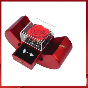 Valentijnsdag, Kerstmis, Moederdag, Apple Jewelry Box, Ring Box, Ketting, Verjaardagsgeschenkverpakkingsdoos, Creative Double Open Soap Blossoms