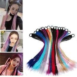 Valentijnsdag elastische haarband rubberen band haarstyling gereedschap pruik hoofdband meisjes draai vlecht touw hoofdtooi gevlochten gekleurd gekleurd