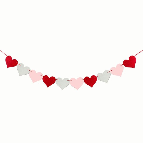 Día de San Valentín Guirnaldas Amor Arpillera Banner banderas Decoraciones en forma de corazón para bodas Decoraciones para fiestas de cumpleaños