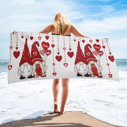 Valentijnsdag hart dwerg Soft Bath Towel Zomer Travel Round Strandhanddoek Microfiber Sneldrogende sporthanddoek