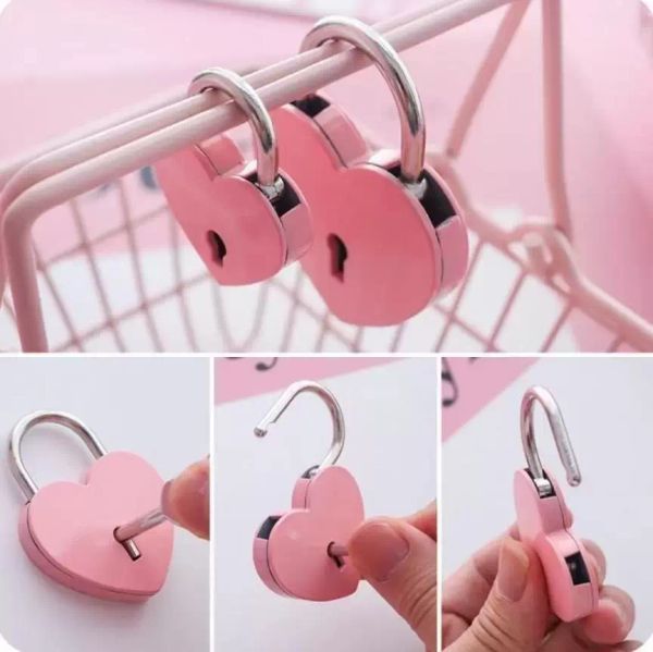 Regalos de la fiesta del día de San Valentín 7 colores Cerradura concéntrica en forma de corazón Metal Mulitcolor Llave Candado Gimnasio Paquete de herramientas Paquete Cerraduras de puerta Suministros de construcción DHL WJY591 gratis