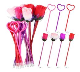 Valentijnsdag Rose Ballpoint Artificial Flower Class Stationery Gift Set Student Present Party Favor Goodie Bag Office School Supplies